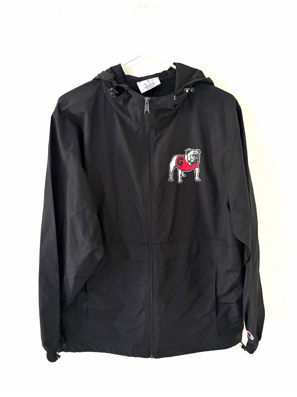 Champion UGA Georgia Bulldogs Full Zip Hooded Windbreaker, Size: Medium
